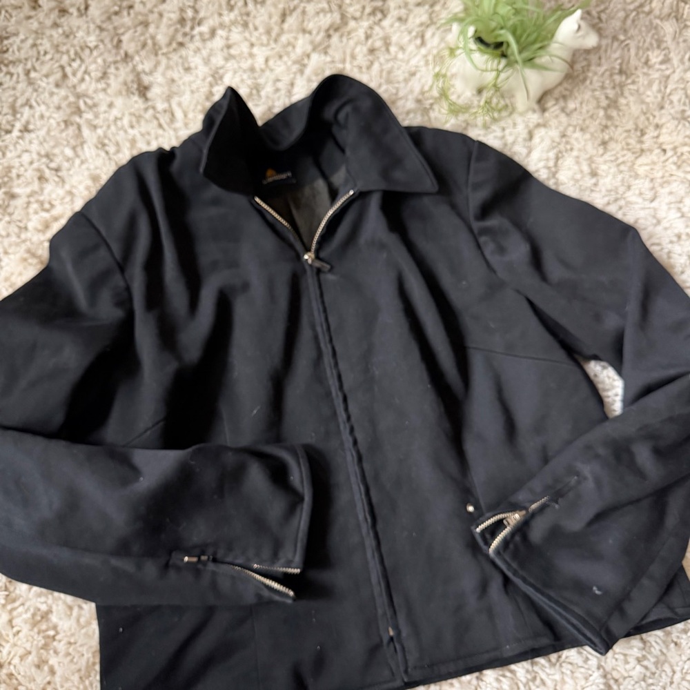 Classic Black Zip-Up Men's outdoor blazer Jacket